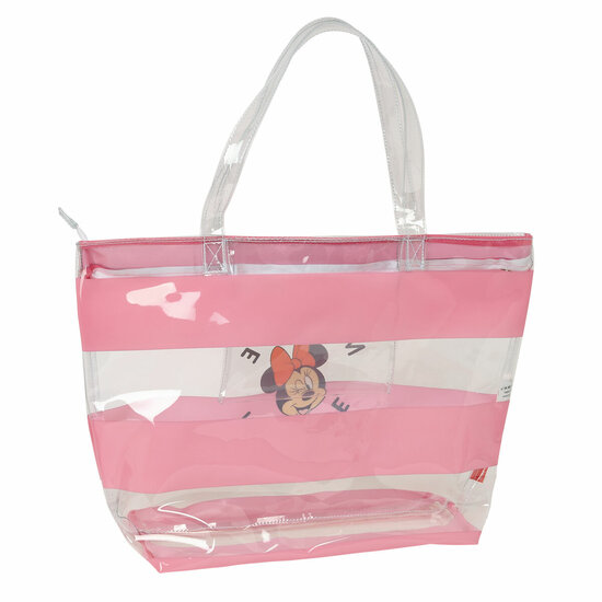 Dames handtas Minnie Mouse Beach Roze Transparant 3