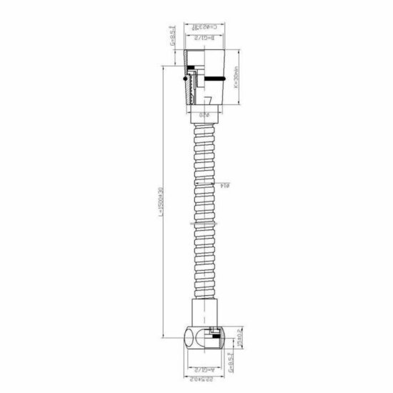 Doucheslang Rousseau 4229511 Roestvrij staal 150 cm 2