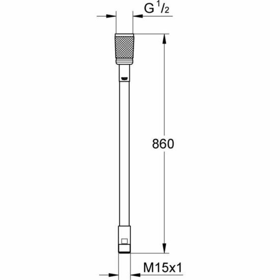 Doucheslang Grohe M15x1/2 46104-000 Metaal 86 cm 2