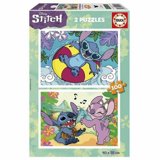 Set van 2 Puzzels Stitch 100 Onderdelen 1