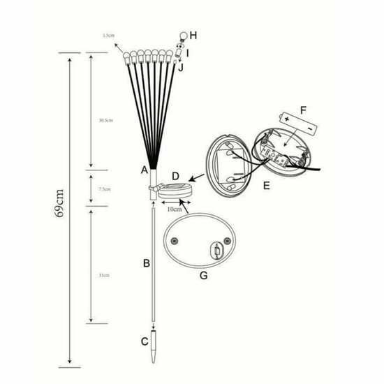 Tuinverlichting op zonne-energie Galix G4435 3