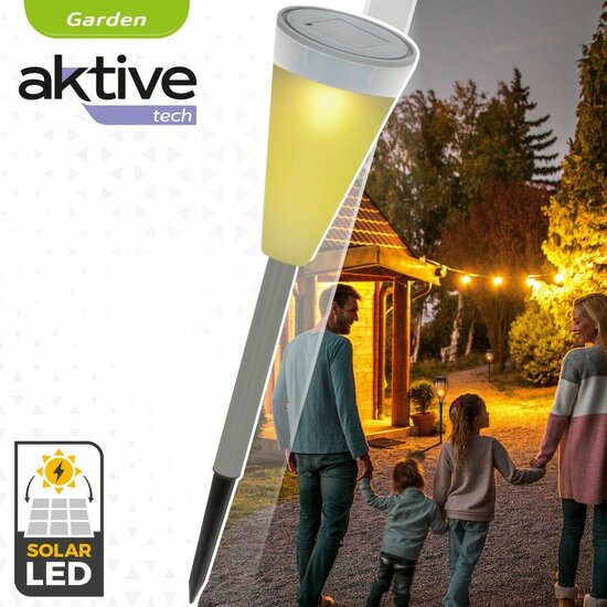 Tuinverlichting op zonne-energie Aktive Plastic 6,7 x 39 x 6,7 cm (24 Stuks) 3