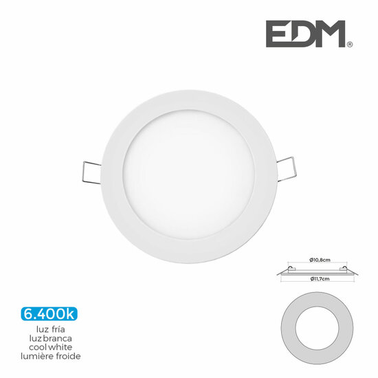 Inbouwspots EDM 31601 Downlight A G 6 W 320 Lm (6400 K) 3