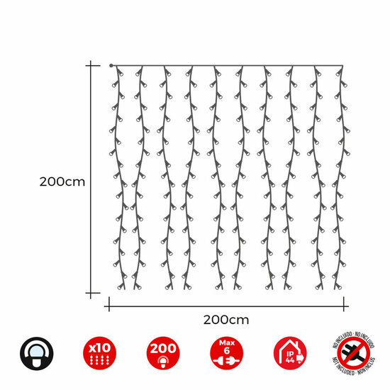 LED lichtsnoer EDM 71262 3,2 W 2 x 2 m Wit (Helder wit) (1 Stuks) 3