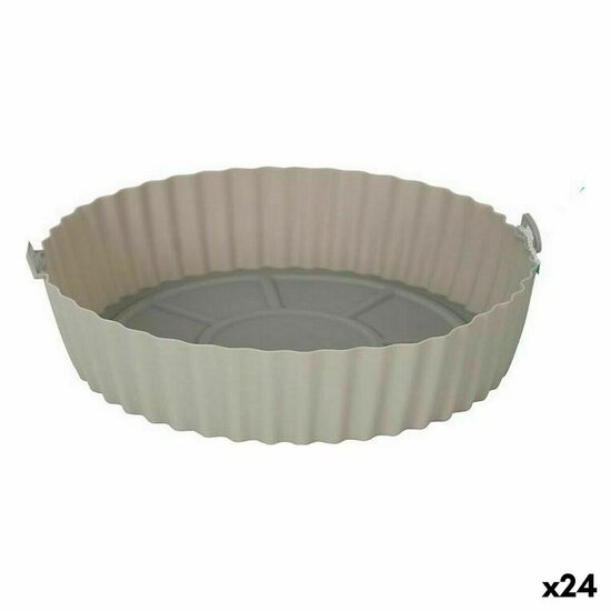 Opvouwbaar siliconen mandje voor airfryer Quttin Cirkelvormig 20 x 20 x 4,5 cm (24 Stuks) 1