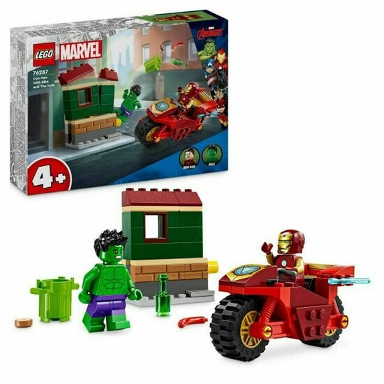 Bouwspel Lego Marvel 76287 Iron Man with bike and Hulk Multicolour 68 Onderdelen 1