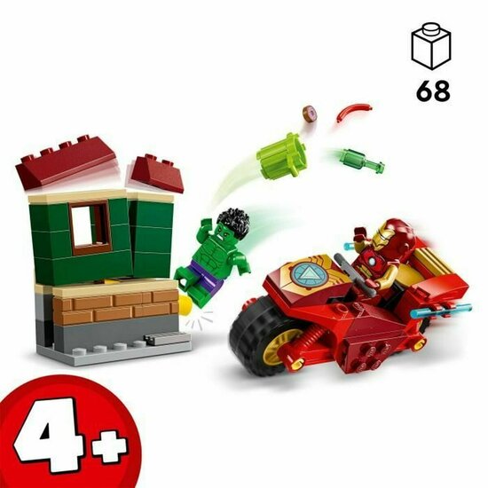 Bouwspel Lego Marvel 76287 Iron Man with bike and Hulk Multicolour 68 Onderdelen 2