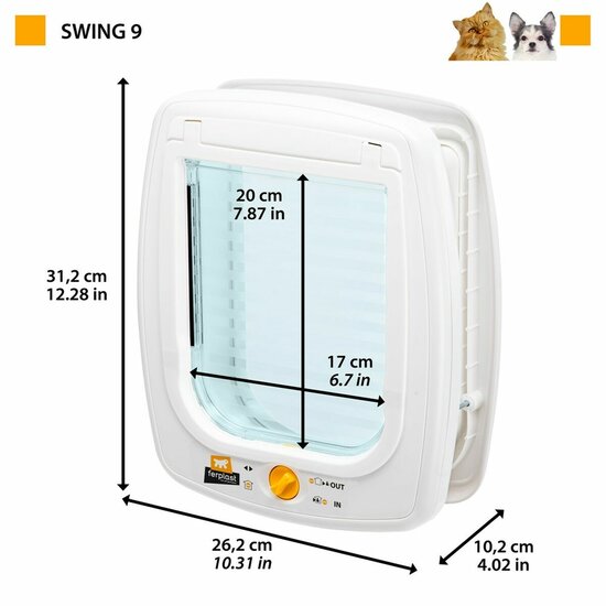 Kattenluik Ferplast Swing 9 Wit 26,1 x 31,2 x 14,2 cm 26,2 x 10,2 x 31,2 cm Plastic 2