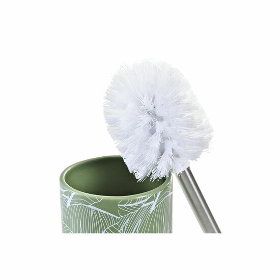 Badset DKD Home Decor Groen Zilverkleurig Polypropyleen Dolomite Tropisch Blad van een plant 9,5 x 9,5 x 37 cm 2