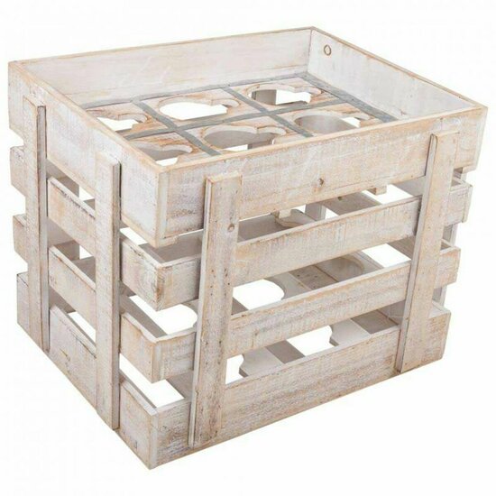 Flessenrek Alexandra House Living Natuurlijk Sparrenhout 43 x 32 x 33 cm 9 flesjes Doos 4