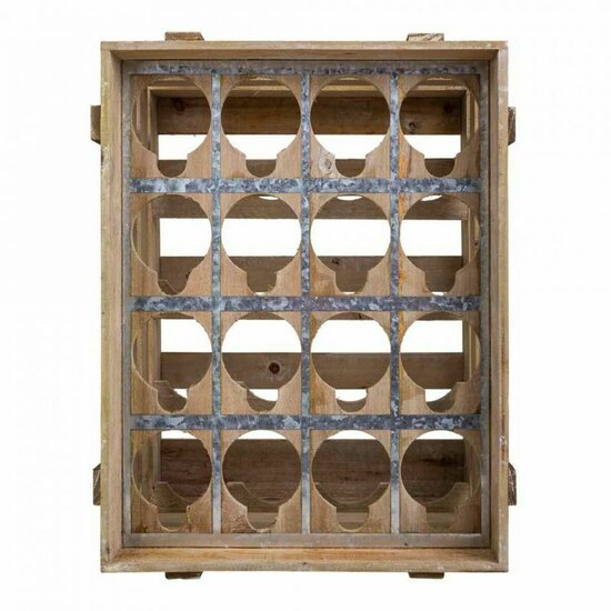 Flessenrek Alexandra House Living Natuurlijk Sparrenhout 32 x 55 x 41 cm 16 flesjes Doos 3