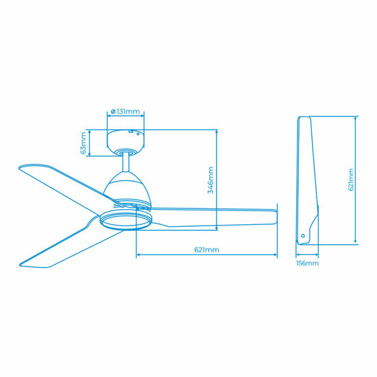 Plafondventilator EDM 33986 Java Wit 60 W &Oslash; 130 cm 4