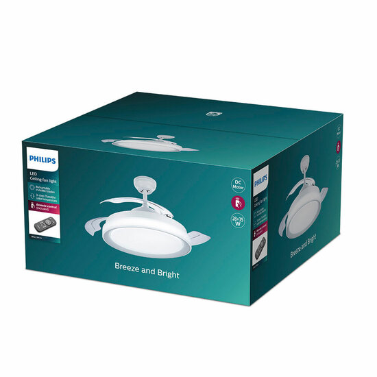 Plafondventilator met licht Philips Atlas Wit 35 W 28 W 4500 Lm 4