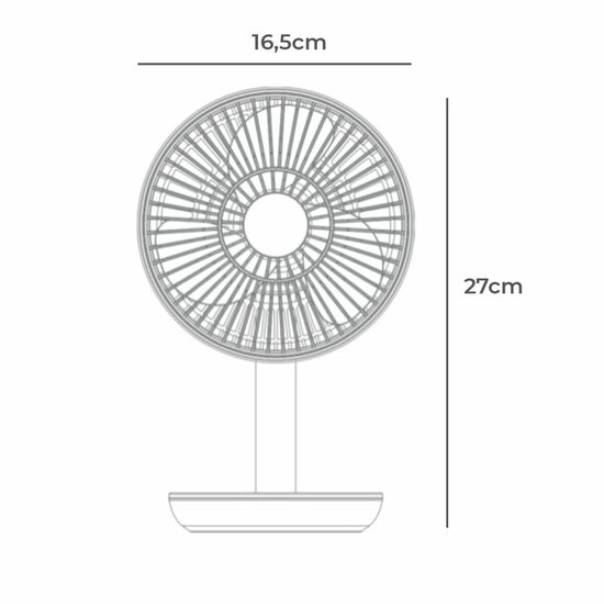 Tafelventilator EDM 33501 Wit 5 W 4 W 16,5 x 18,5 cm 17 x 13 x 26 cm Herlaadbaar USB 4