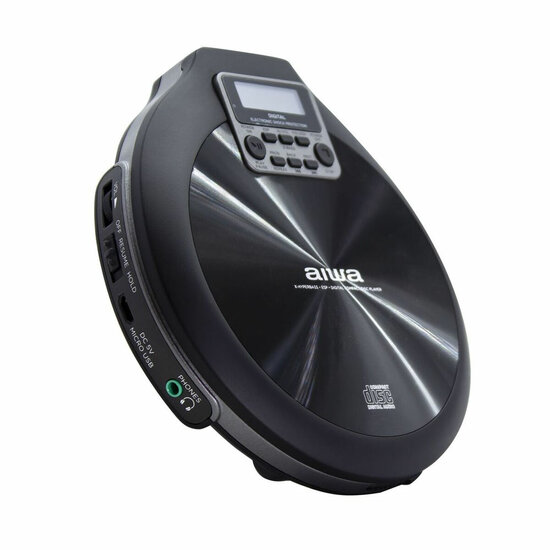 CD/MP3 player Aiwa PCD-810BK Draagbaar Zwart 4