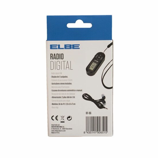 Portable Digitale Radio ELBE RF-96 Zwart FM 5