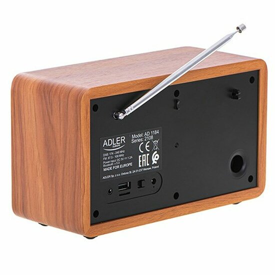 Radio Adler AD 1184 Zwart Hout 5