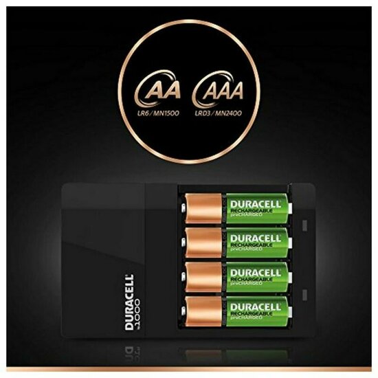 Oplader + Oplaadbare Batterijen DURACELL CEF14 2 x AA + 2 x AAA HR06/HR03 1300 mAh (1 Stuks) 6