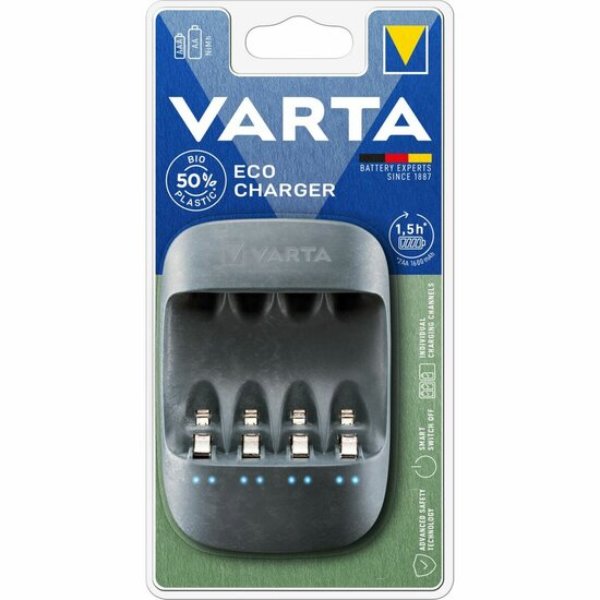 Batterijlader Varta Eco Charger 4 Batterijen AA/AAA 1