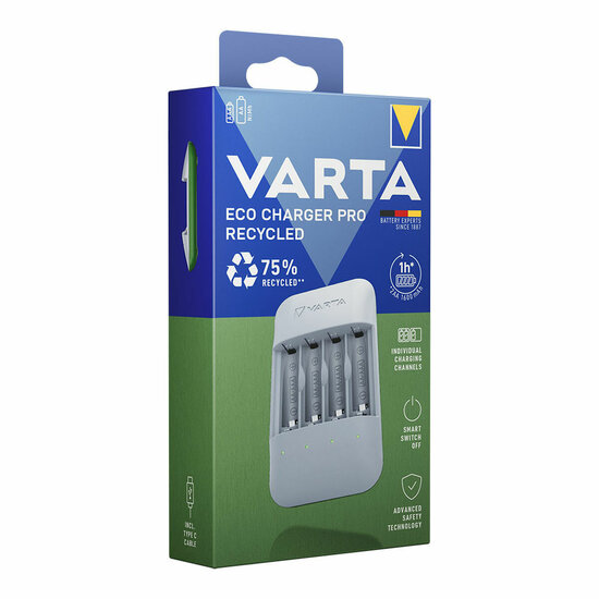 Batterijlader Varta Eco Charger Pro Recycled 4 Batterijen 1