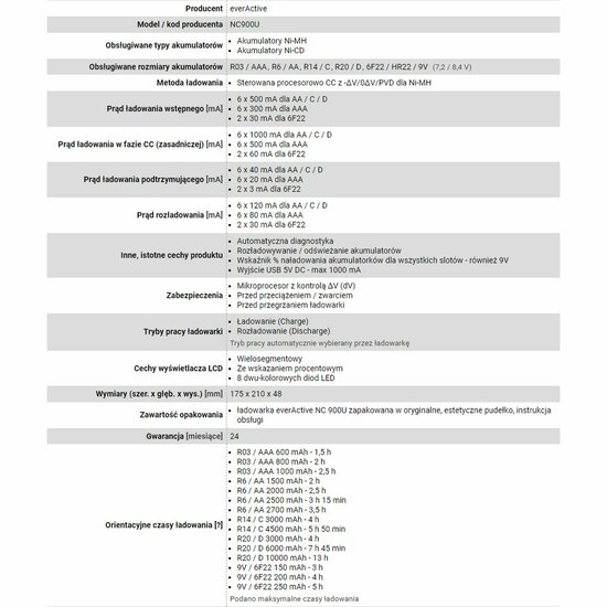 Batterijlader EverActive NC-900U 6