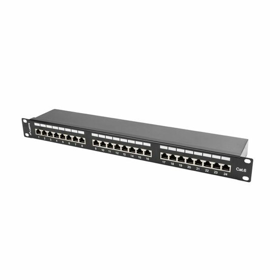 Patchpanel 24 UTP-Poorten Categorie 6 Lanberg PPS6-1024-B 2