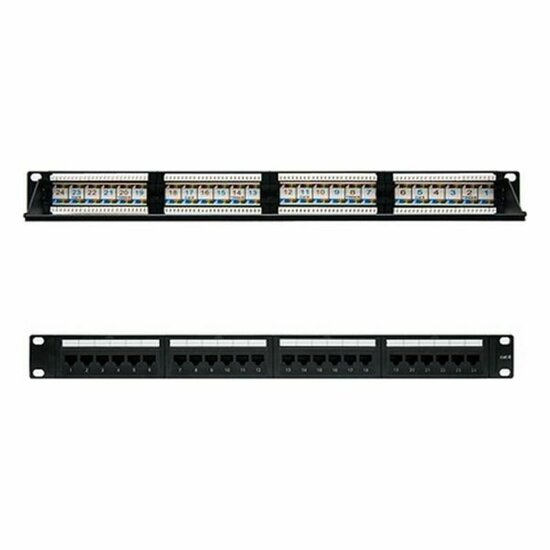 Patchpanel 24 UTP-Poorten Categorie 6 NANOCABLE 10.21.3124 19&quot; RJ45 Zwart 1