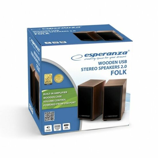 PC speakers Esperanza 2.0 FOLK Hout Bluetooth luidspreker 6