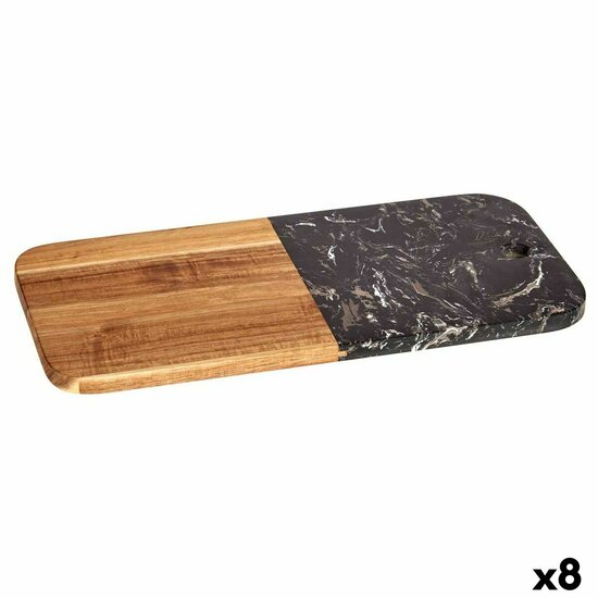 Snijplank Zwart Marmer Acacia 18 x 1,5 x 38 cm (8 Stuks) 1