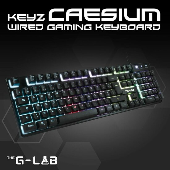 Draadloos toetsenbord The G-Lab KEYZ-CAESIUMT-W/SP Zwart 1