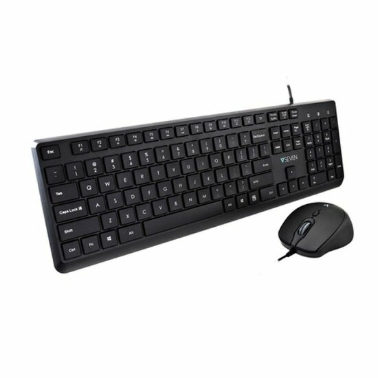 Toetsenbord en muis V7 CKU350US Zwart Qwerty US 1