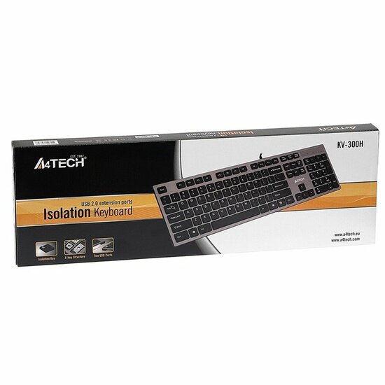 Toetsenbord A4 Tech KV-300H QWERTY Zwart Grijs Monochrome Zwart/Gris 7