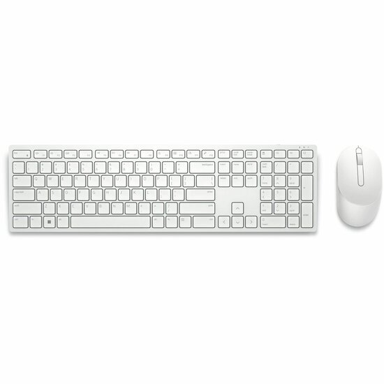 Toetsenbord en draadloze muis Dell KM5221W-WH Wit Qwerty US 2