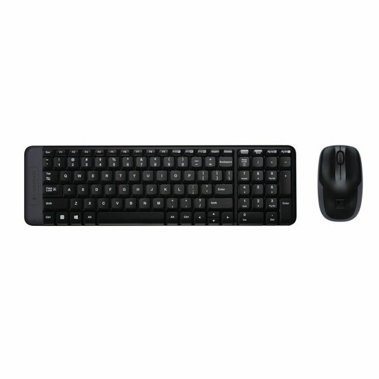 Toetsenbord en muis Logitech Wireless Combo MK220 Zwart QWERTY Qwerty US 1