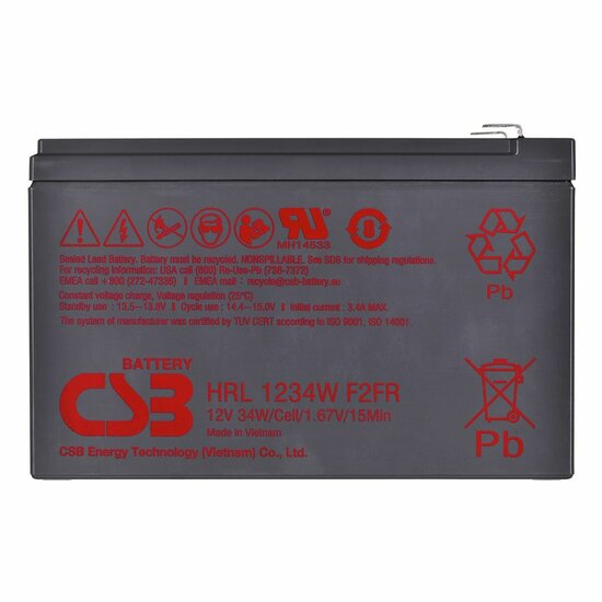 Batterij voor UPS SAI HITACHI CSB HRL1234WF2 9 Ah 12 V 2