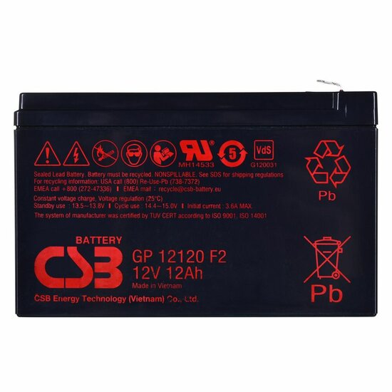 Batterij voor UPS SAI HITACHI CSB GP12120F2 12000 mAh 12 V 2