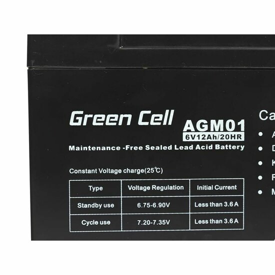 Batterij voor UPS SAI Green Cell AGM01 12 Ah 3