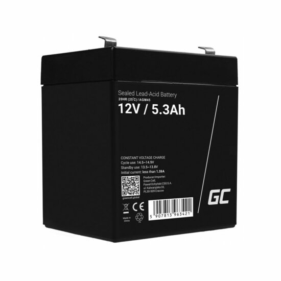 Batterij voor UPS SAI Green Cell AGM45 5,2 Ah 12 V 1