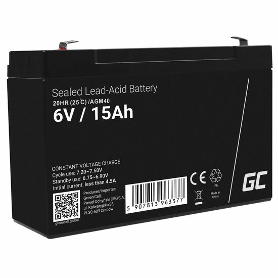 Batterij voor UPS SAI Green Cell AGM40 14000 mAh 6 V 1