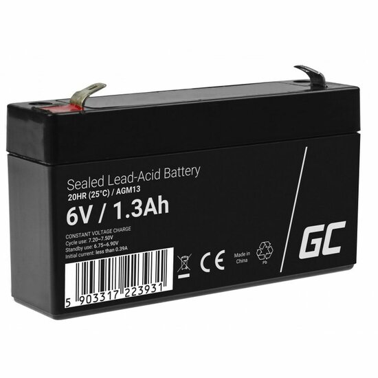 Batterij voor UPS SAI Green Cell AGM13 1,3 Ah 6 V 1