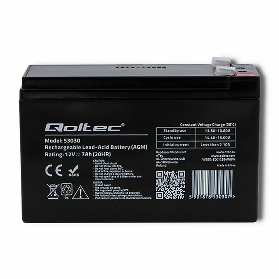 Batterij voor UPS SAI Qoltec 53030 7 Ah 12 V 2