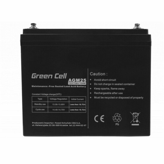 Batterij voor UPS SAI Green Cell AGM25 75 Ah 12 V 3