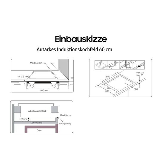 Inductiekookplaat Samsung NZ64M3NM1BB 60 cm 7200 W 5