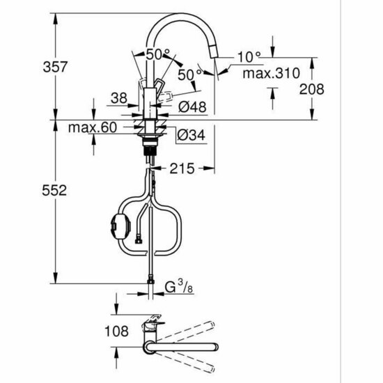 Mengkraan Grohe StartLoop C-vorm Blik 3