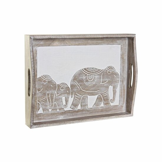 Snackdienblad DKD Home Decor Getailleerd 40,5 x 30,5 x 7 cm Olifant Bruin Indiaas 2