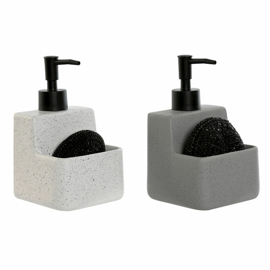 Zeepschaal Home ESPRIT Wit Grijs ABS Dolomite (2 Stuks) 1