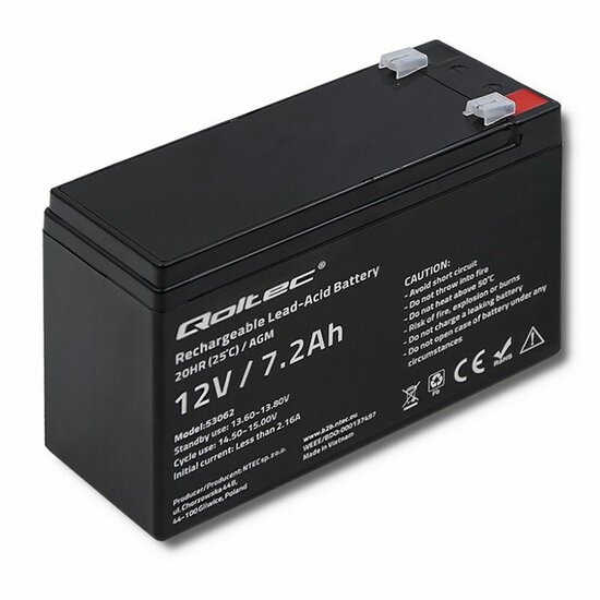 Batterij voor UPS SAI Qoltec 53062 7200 mAh 12 V 1