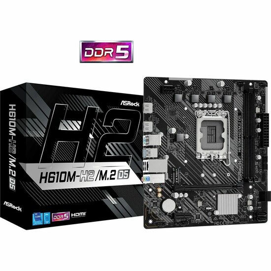 Moederbord ASRock H610M-H2/M.2 D5 LGA 1700 INTEL H610 6