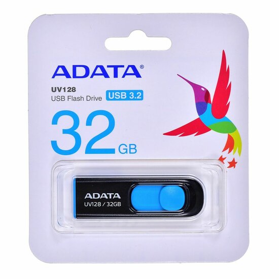 USB stick Adata DashDrive UV128 32GB 32 GB Blauw Zwart 32 GB 2