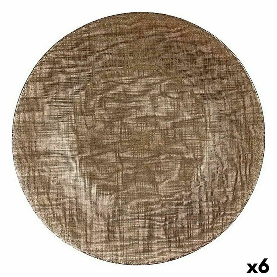 Dinerbord Gouden Glas 27 x 2 x 27 cm (6 Stuks) 1